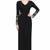 Black lycra cotton long sleeve embroidered gown