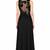 Black georgette sleevless embroidered gown