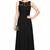 Black georgette sleevless embroidered gown