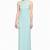 Light blue georgette sleevless embroidered gown