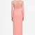 Pink georgette long sleeve embroidered gown
