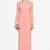 Pink georgette long sleeve embroidered gown