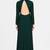 Emerald green georgette long sleeve embroidered gown