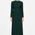 Emerald green georgette long sleeve embroidered gown