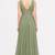 Light green georgette sleevless embroidered gown