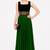 Bottol green velvet & georgette sleevless embroidered gown