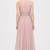Pink georgette sleevless embroidered gown