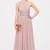 Pink georgette sleevless embroidered gown