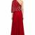 Red georgette sleevless embroidered gown