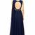 Navy blue georgette sleevless embroidered gown
