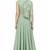 Light green georgette monosleeve embroidered gown