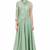 Light green georgette monosleeve embroidered gown