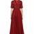 Maroon  georgette half sleeve embroidered gown