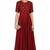 Maroon  georgette half sleeve embroidered gown