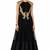 Black net cap sleeve embroidered gown