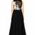 Black georgette sleevless embroidered gown