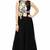 Black georgette sleevless embroidered gown