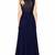 Navy blue georgette sleevless embroidered gown