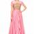 Pink silk short sleeve embroidered gown