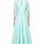 Light blue crape silk 3/4th sleeve embroidered gown