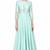 Light blue crape silk 3/4th sleeve embroidered gown