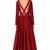 Maroon  silk full sleeve embroidered gown