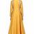 Mustard silk full sleeve embroidered gown