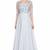 Powder blue georgette half sleeve embroidered gown