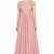 Pink georgette sleevless embroidered gown