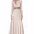 Beige crape silk full sleeve embroidered gown