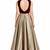 Golden silk sleevless embroidered gown