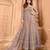 Mauve embroidered net semi-stitched anarkali suit