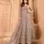 Mauve embroidered net semi-stitched anarkali suit