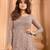 Mauve embroidered net semi-stitched anarkali suit