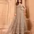 Beige embroidered net semi-stitched anarkali suit
