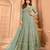 Green embroidered net semi-stitched anarkali suit