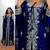 Royal Blue Silver Embroidered Moroccan Kaftan
