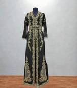 Black Gold Embroidered Moroccan Kaftan Gown