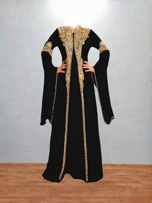 Black Gold Embellished Luxury Moroccan Kaftan 1