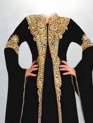 Black Gold Embellished Luxury Moroccan Kaftan 2