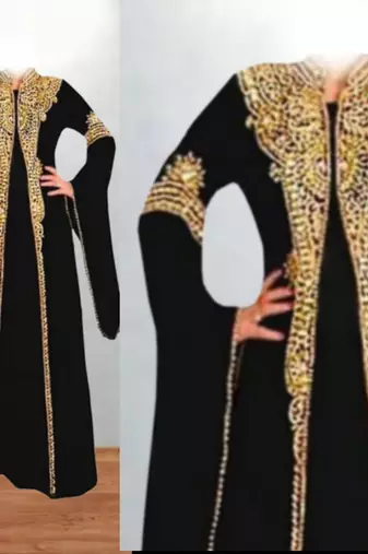 Black Gold Embellished Luxury Moroccan Kaftan
