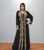 Black Gold Embroidered Elegant Moroccan Kaftan