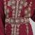 Maroon Embroidered Georgette Moroccan Kaftan with Hand-Beaded Belt