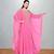 Rose Pink Georgette Farasha Kaftan with Antique Gold Vine Embroidery
