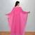 Rose Pink Georgette Farasha Kaftan with Antique Gold Vine Embroidery