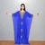 Royal Blue Georgette Butterfly Kaftan with Antique Gold Medallion Embroidery