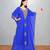 Royal Blue Georgette Butterfly Kaftan with Antique Gold Medallion Embroidery