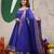 Blue embroidered with jaquard  kanchi cotton maxi kurti dupatta set