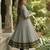 Cream embroidered with jaquard  kanchi cotton maxi kurti dupatta set