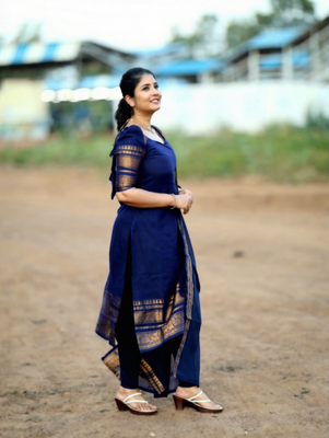 Black jaquard  kanchi cotton maxi kurti dupatta set 2